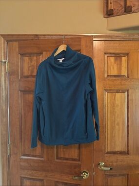 Athleta Teal Cowl Neck Pullover